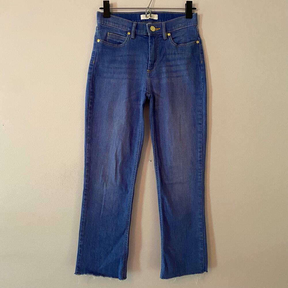 Lilly Pulitzer Straight Leg Frayed Jeans Cotton Preppy Medium Wash Women size 0